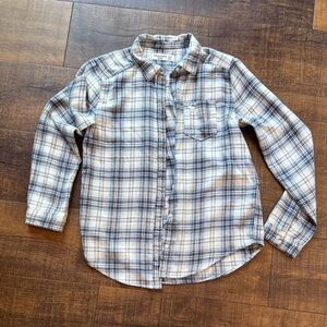 Abercrombie Kids Blue and White Plaid Button-Down Shirt